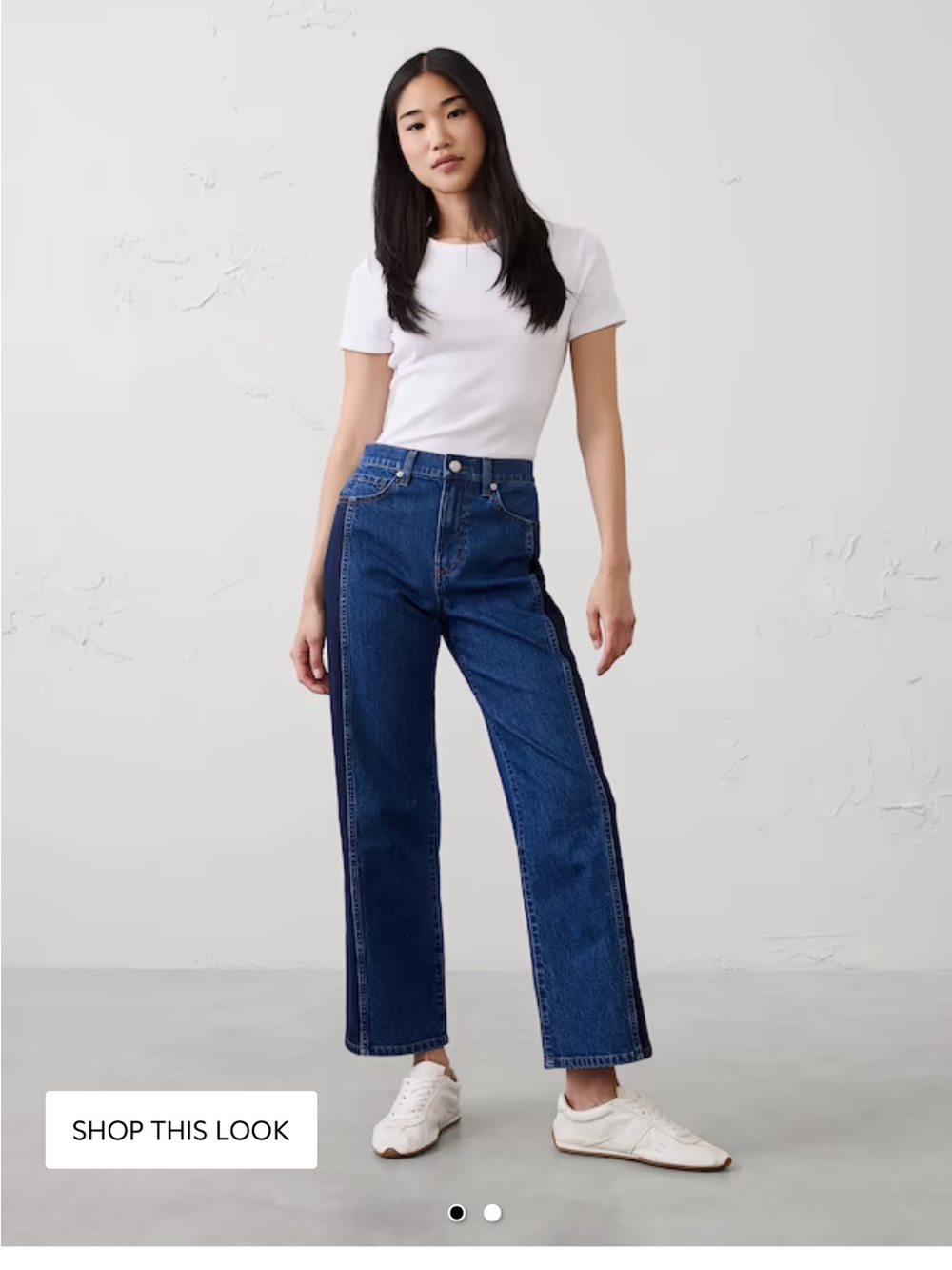 Banana Republic Straight High-Rise Contrast Pieced Jeans